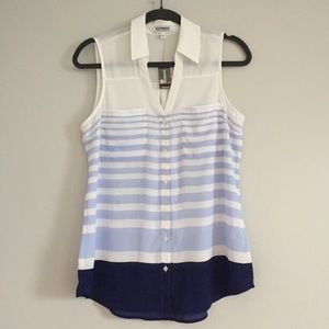 NWT Express Portofino Tank Blue & White Stripe